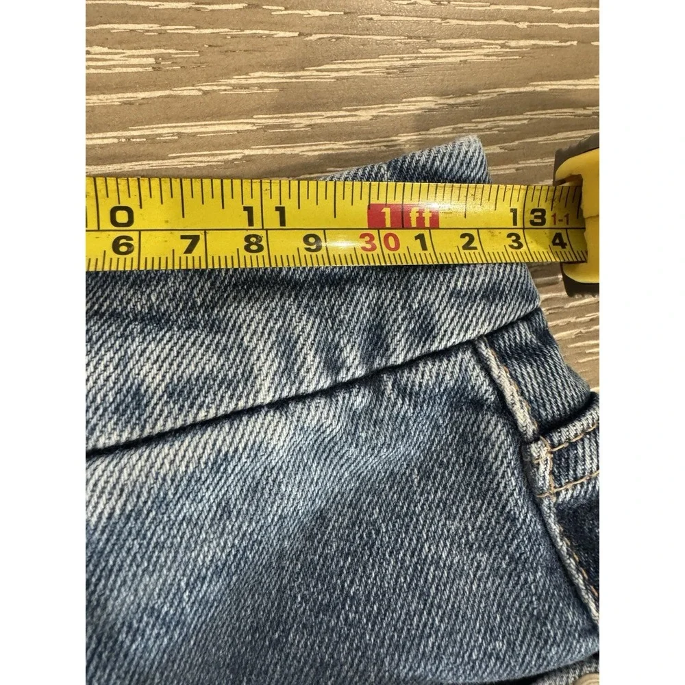 Good American Distressed Denim Cutoff Shorts Size 0/25 High Rise Frayed Hem